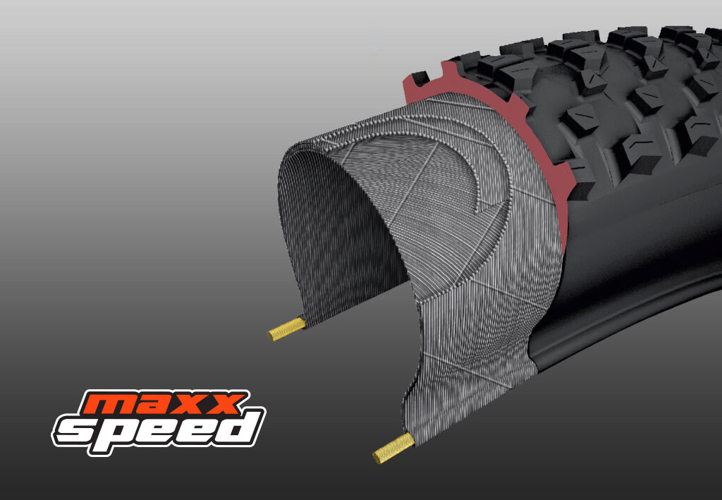 Cutaway section of bike tire. Maxxspeed.