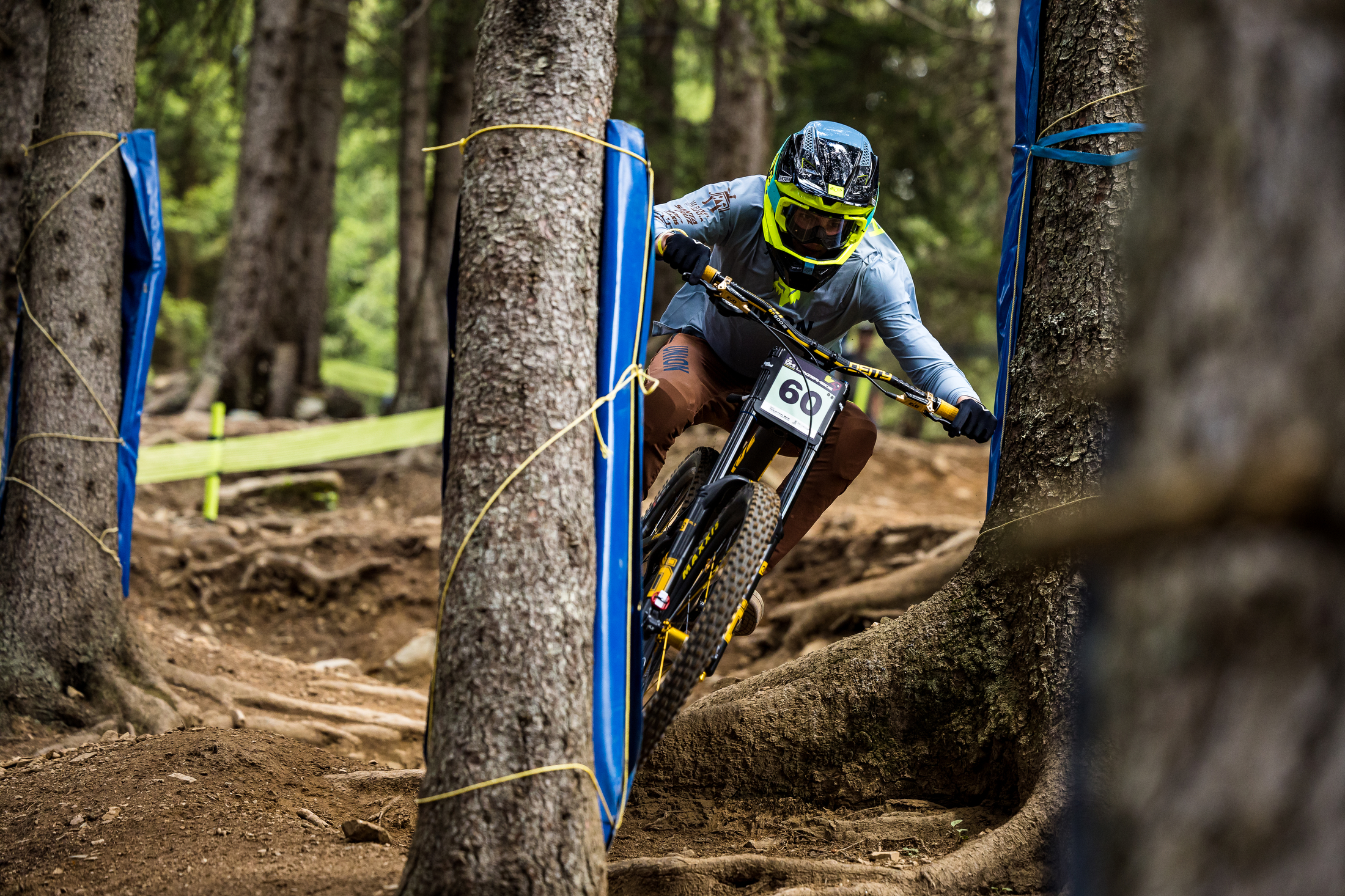 Chris Hauser riding a technical section