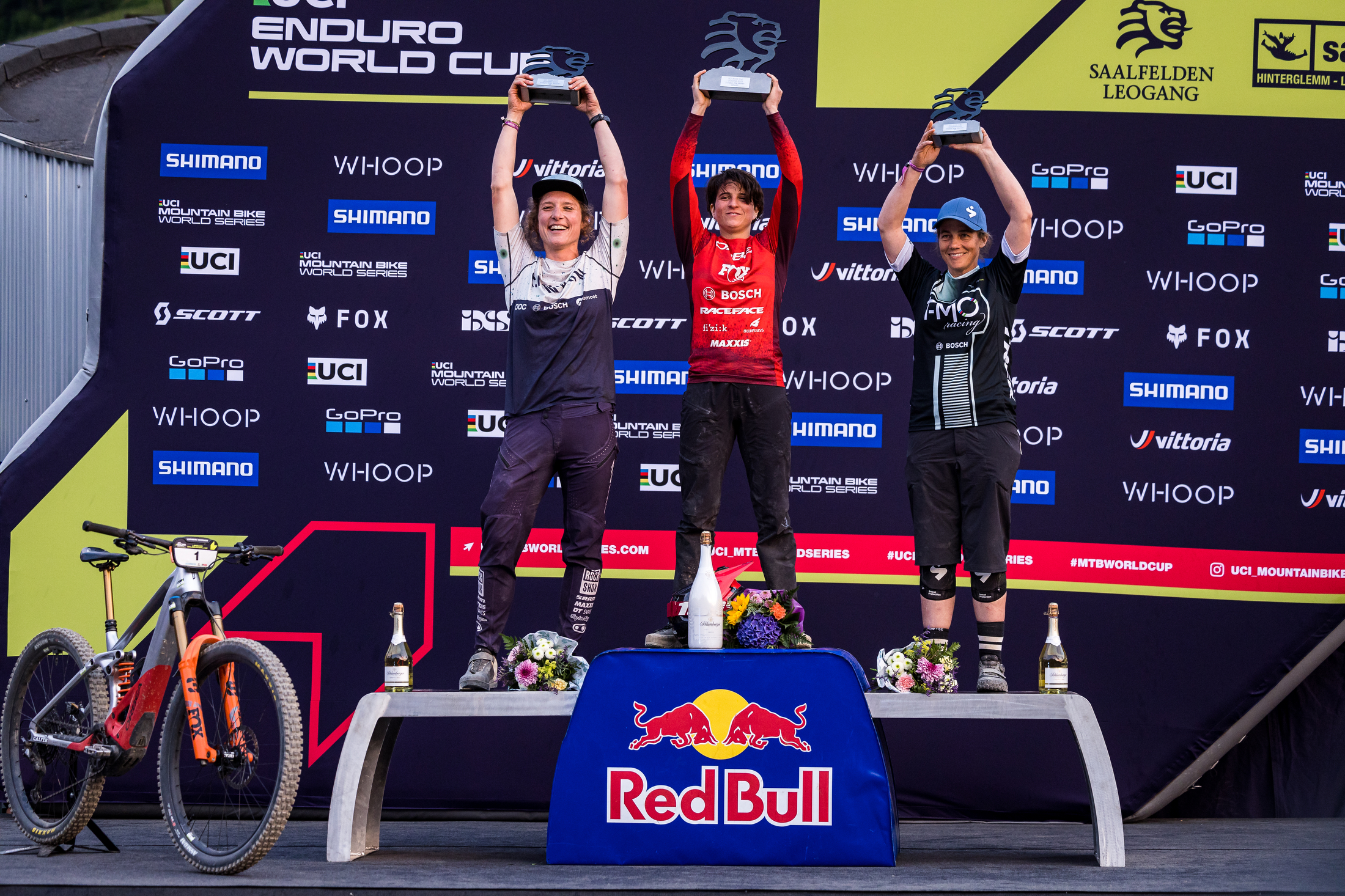 Flo on top of the ebike podium in Leogang