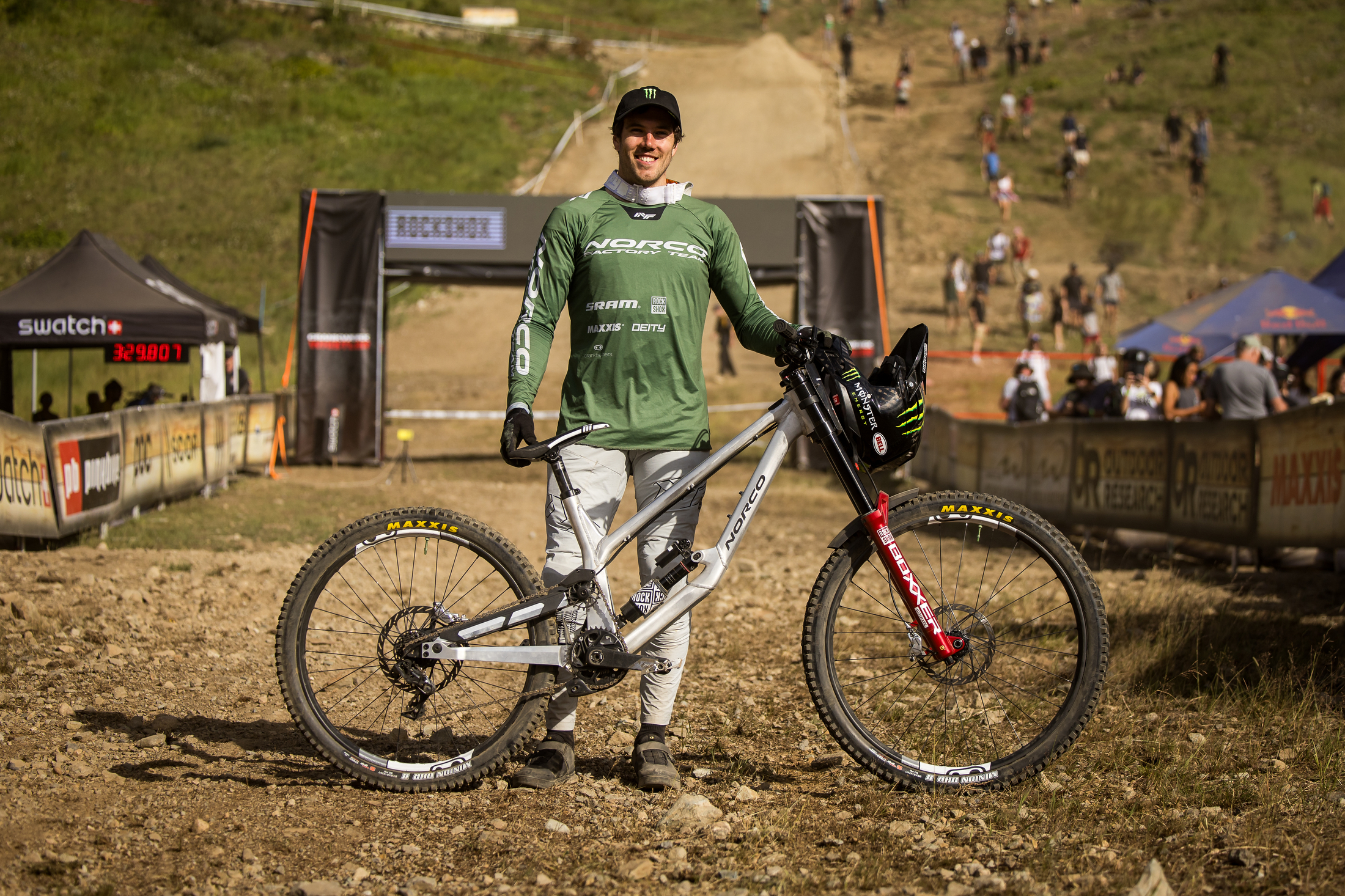 Mark Wallace posing with his bike