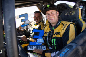 Taking third place, Maxxis rider Dustin “Battle Axe” Jones in his CAN-AM UTV vehicle outfitted with Maxxis RAZR XT tires
