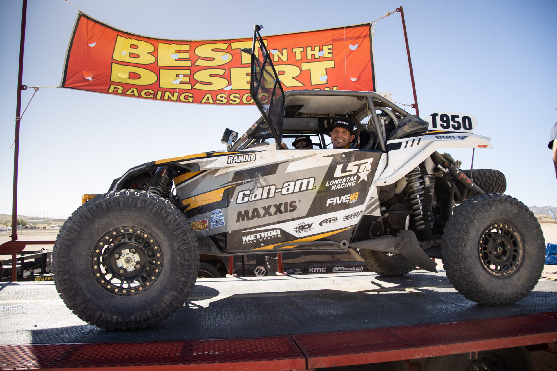 Maxxis rider Ranuio Jones Take First, Second Saturday at Best in the Desert Laughlin Desert Classic seen here in his CAN-AM UTV vehicle outfitted with Maxxis RAZR XT tires.