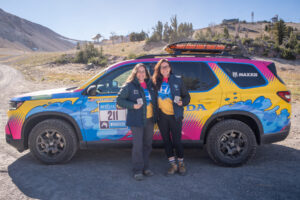 Team #211 Mercedes Lilienthal and navigator Emily Winslow with Honda Pilot Trail Sport vehicle outfitted with Maxxis all-terrain RAZR AT tires