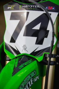 Number plate 74 for MaddParts.com Kawasaki rider.