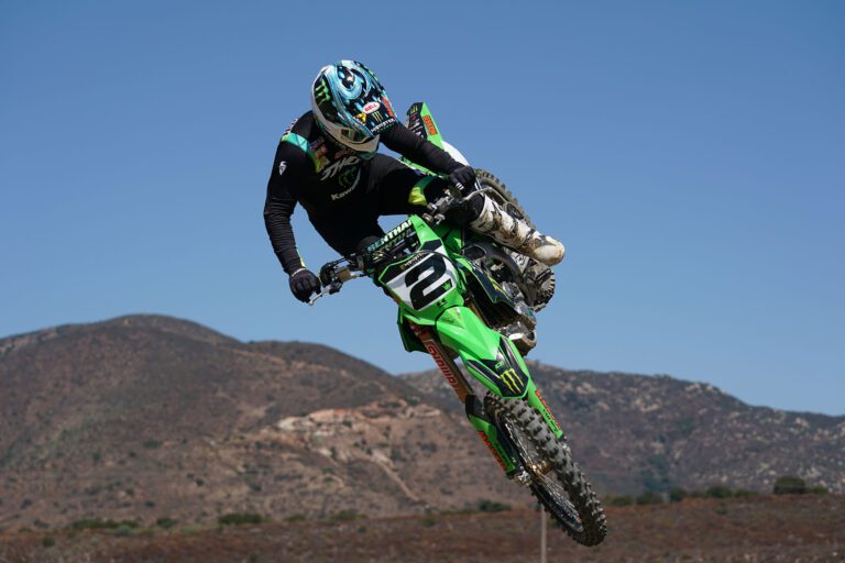 Jeremy catching air on his motocross bike