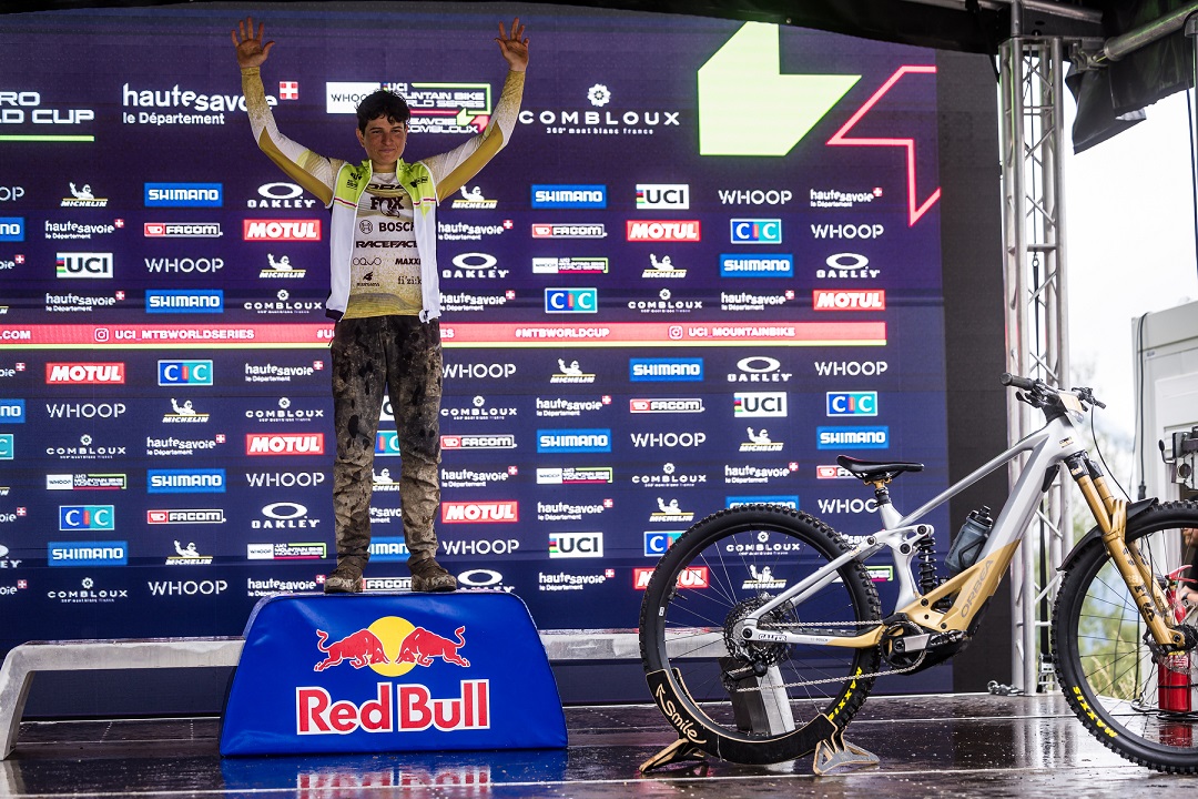 Flo on the leader's podium