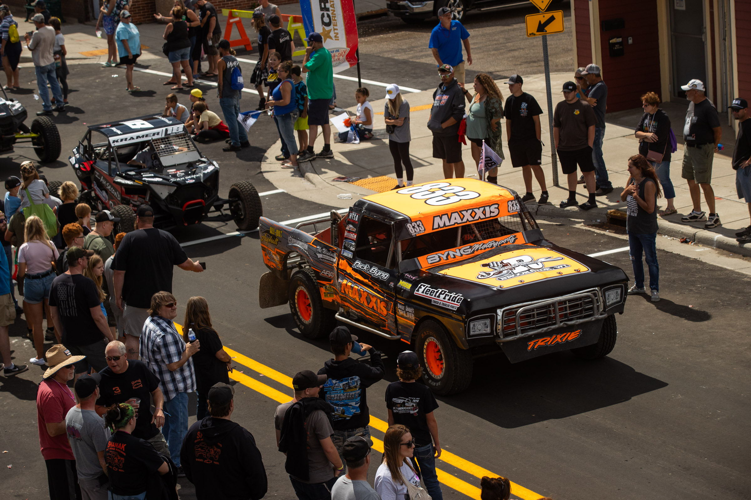 Maxxis sponsored truck in parade