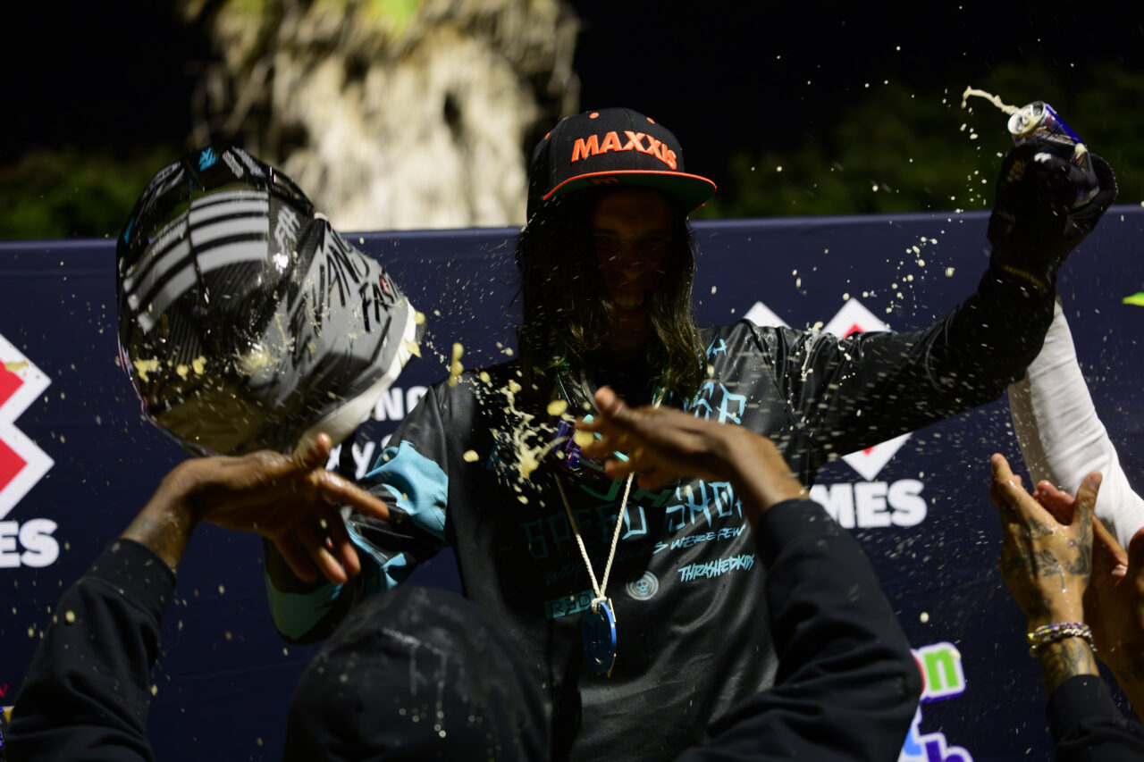 Patrick Evans on celebrating on the top step of the podium at X Games