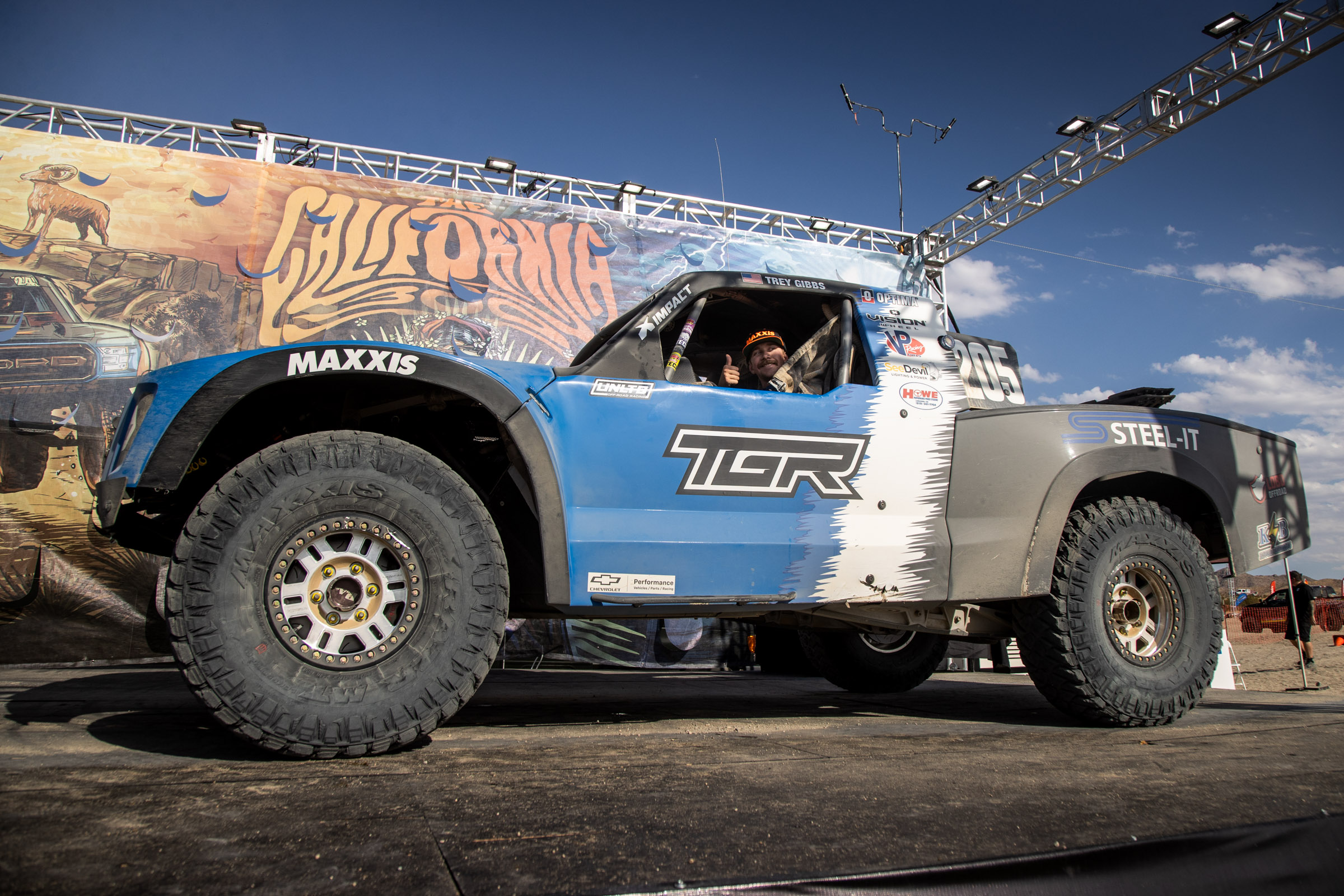 Trey Gibbs' truck after a finish.