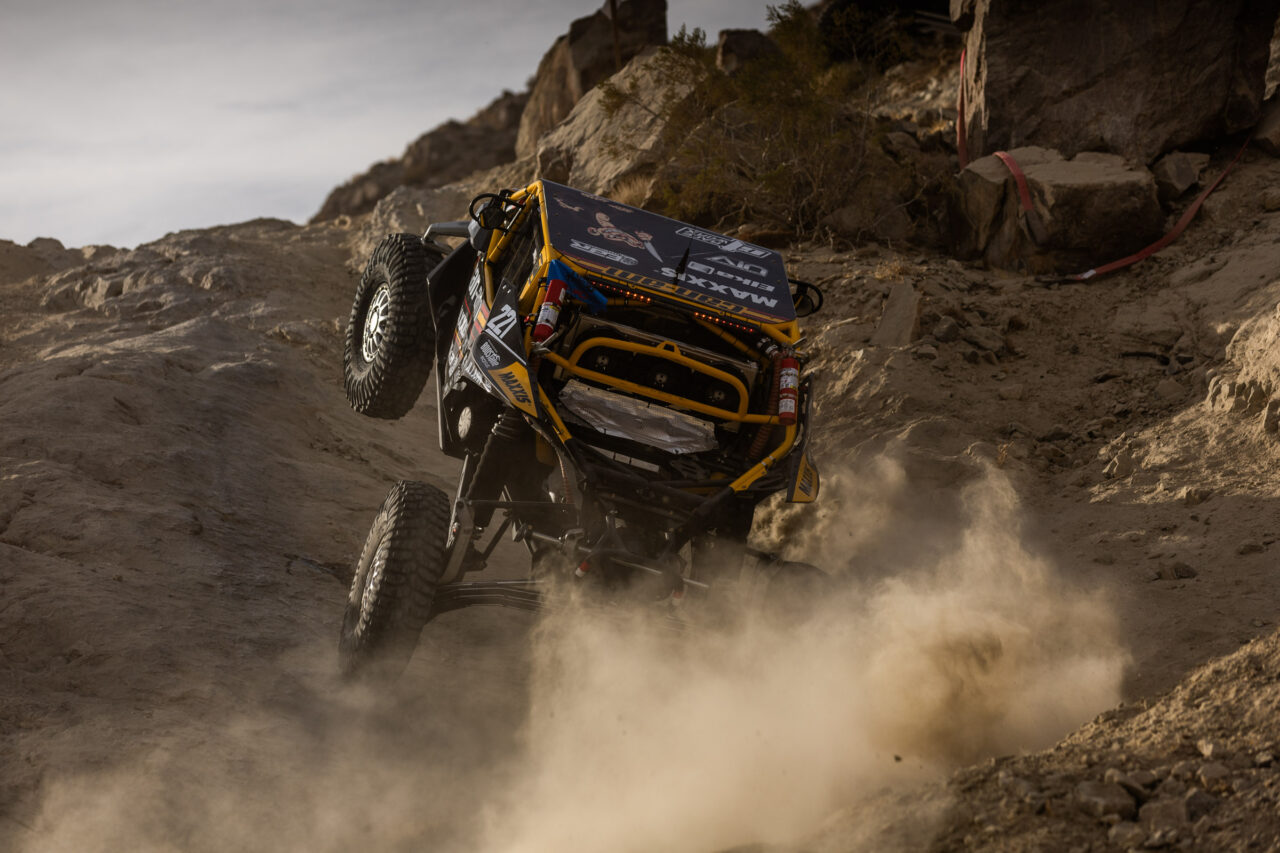 Cody Miller pinning it up a rocky hill in his Yellow and Black CanAm.