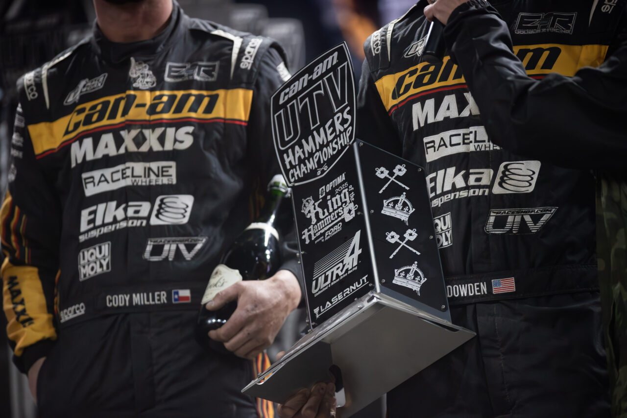 a tight shot of the trophy that Factory CanAm racer Cody Miller just won.