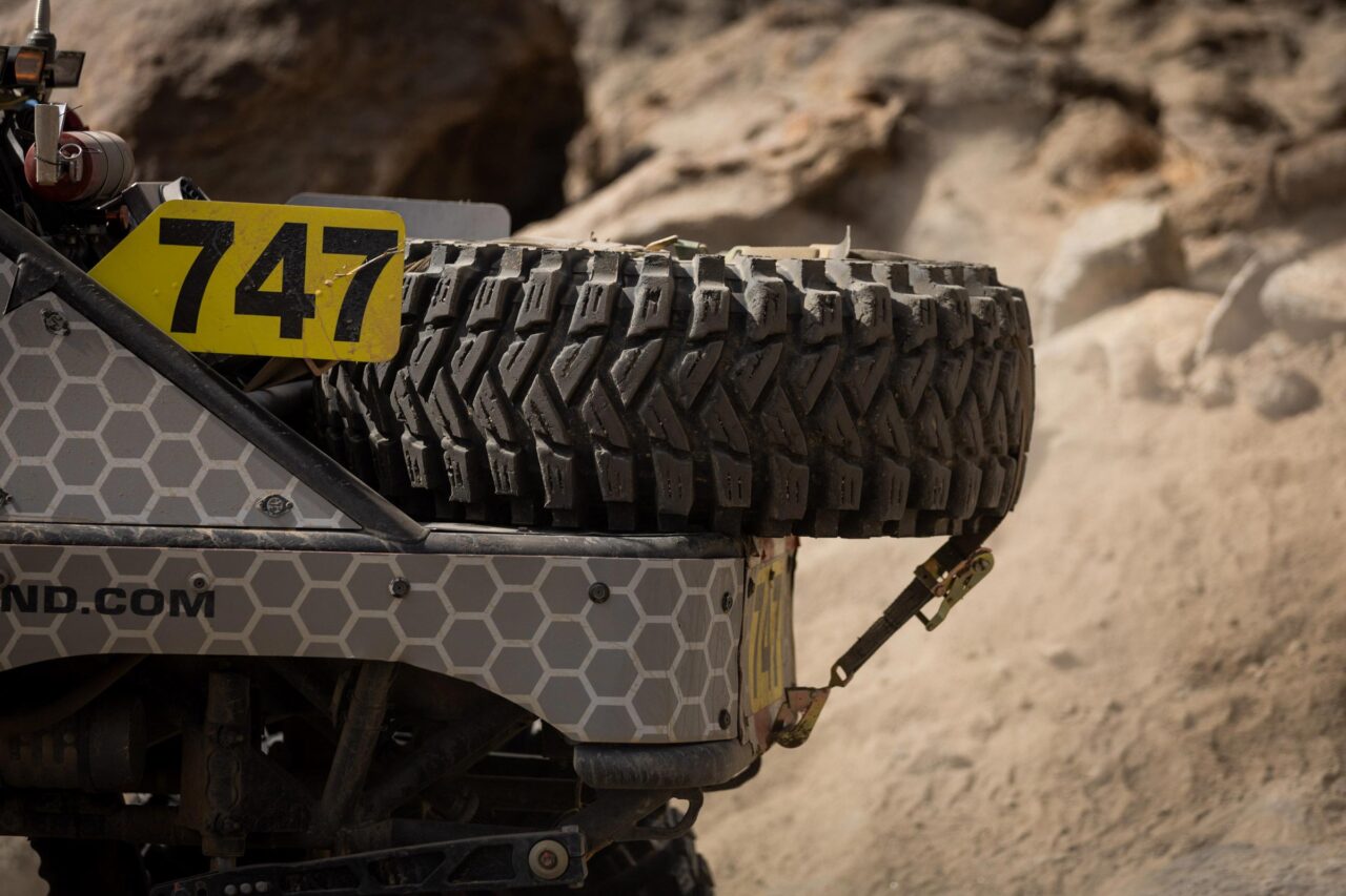 Still shot of a trepador spare tire