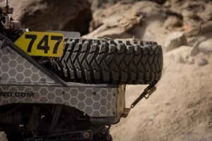Still shot of a trepador spare tire