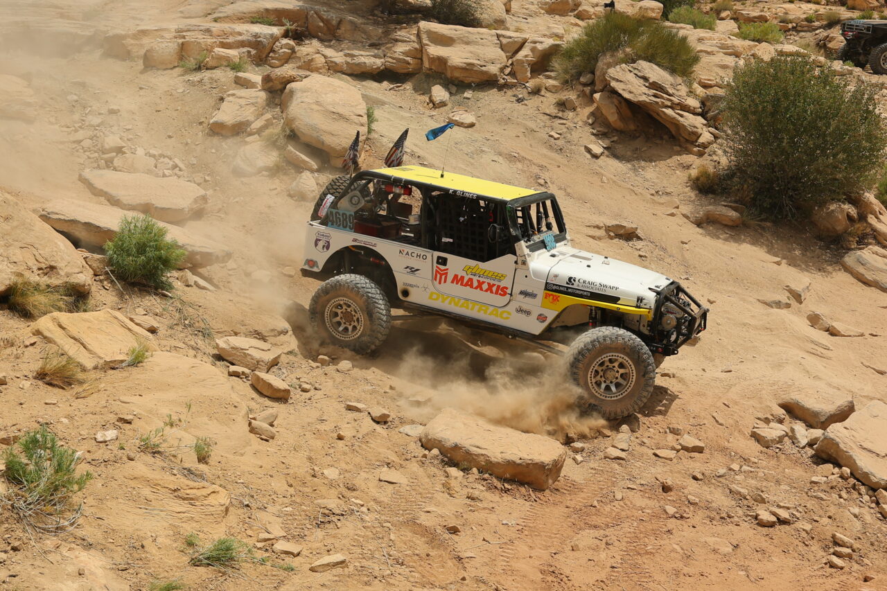 White jeep in the desert