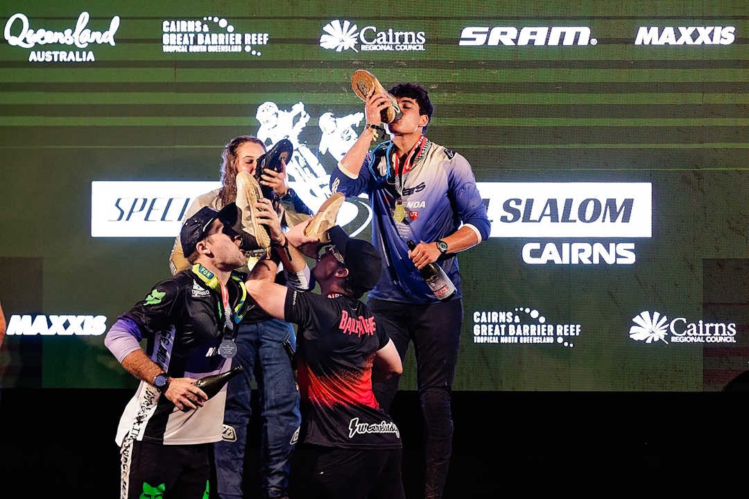 Dual slalom podium