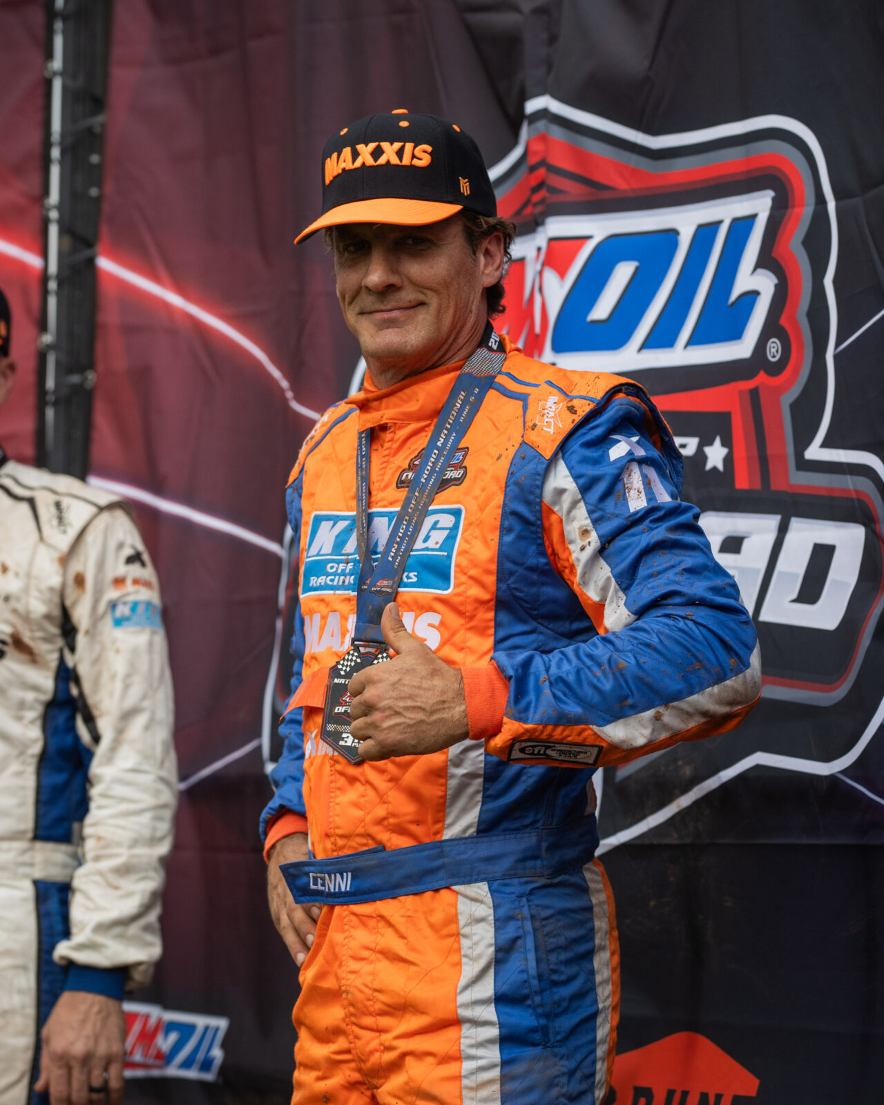 Maxxis athlete on the podium