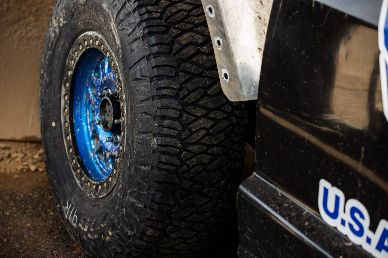 Close up of Maxxis RAZR AT tire