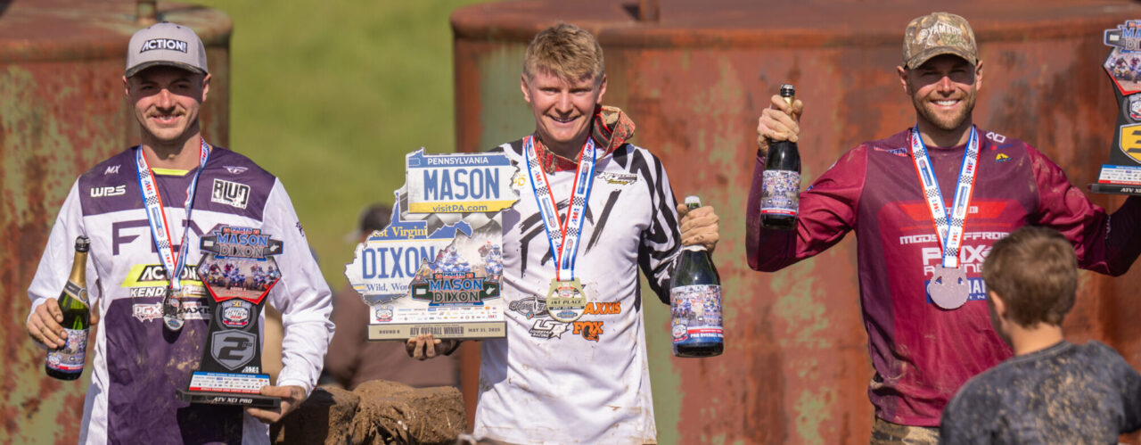 Hunter Hart front and center on the podium after his GNCC Mason-Dixon win.