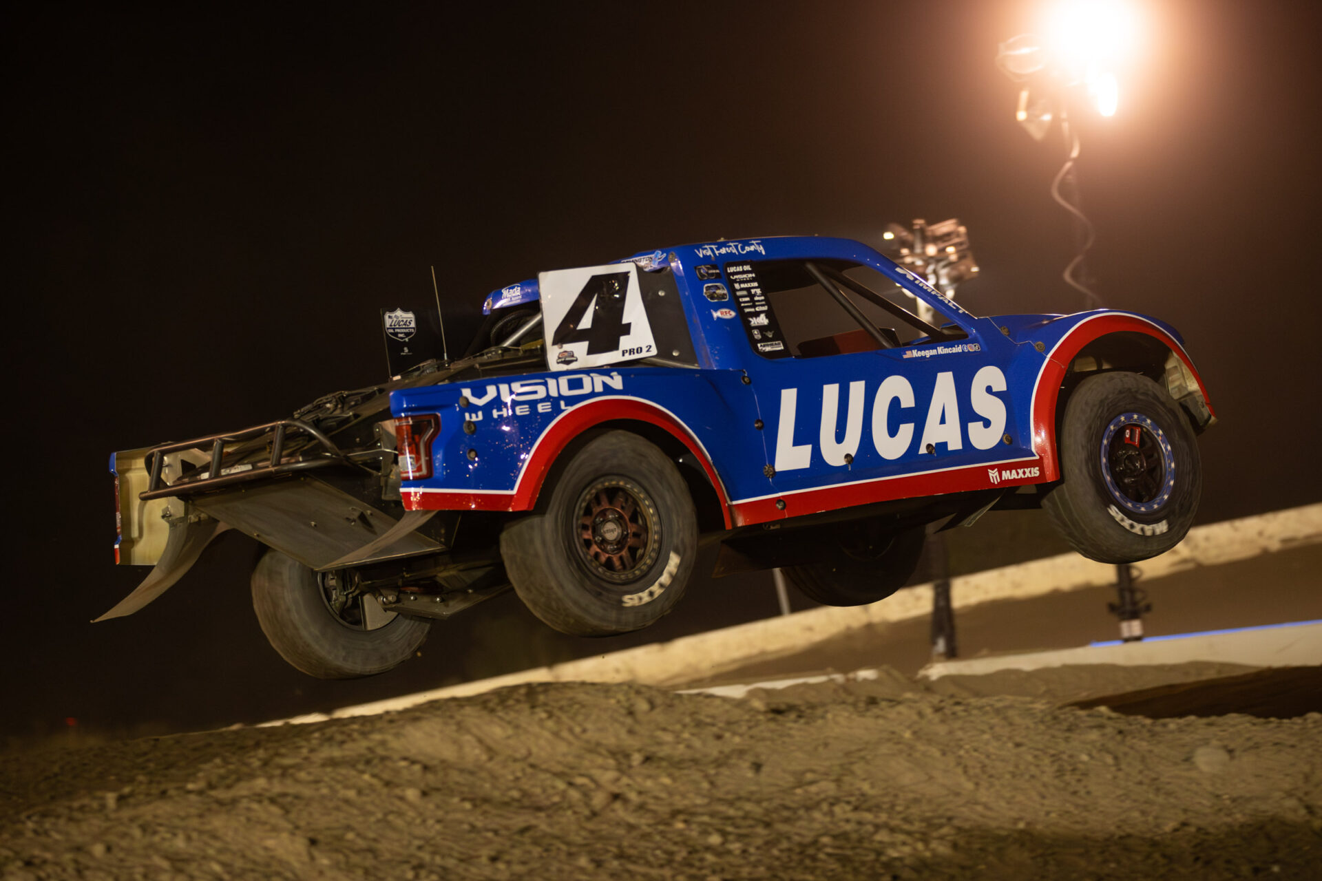 Keegan Kincaid, getting some air in the truck