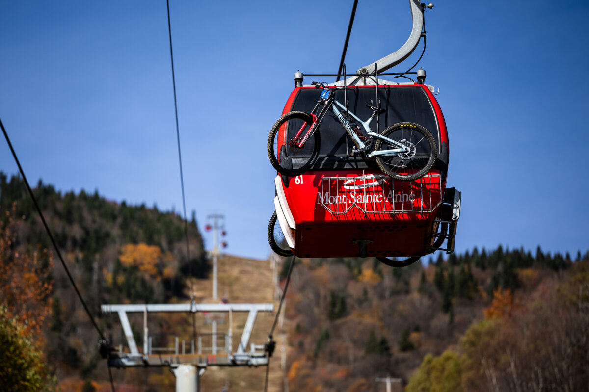 Mont Sainte Anne Gondola with bike on back