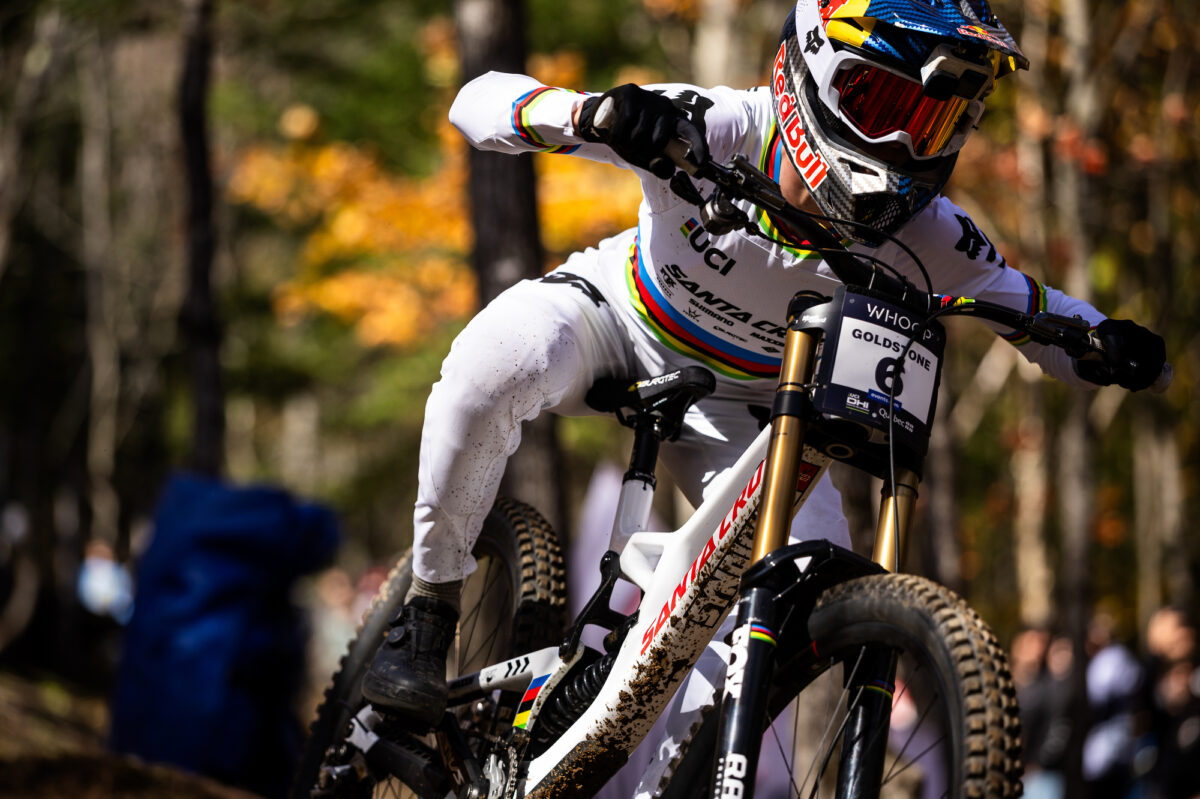 Close up of Jackson Goldstone racing