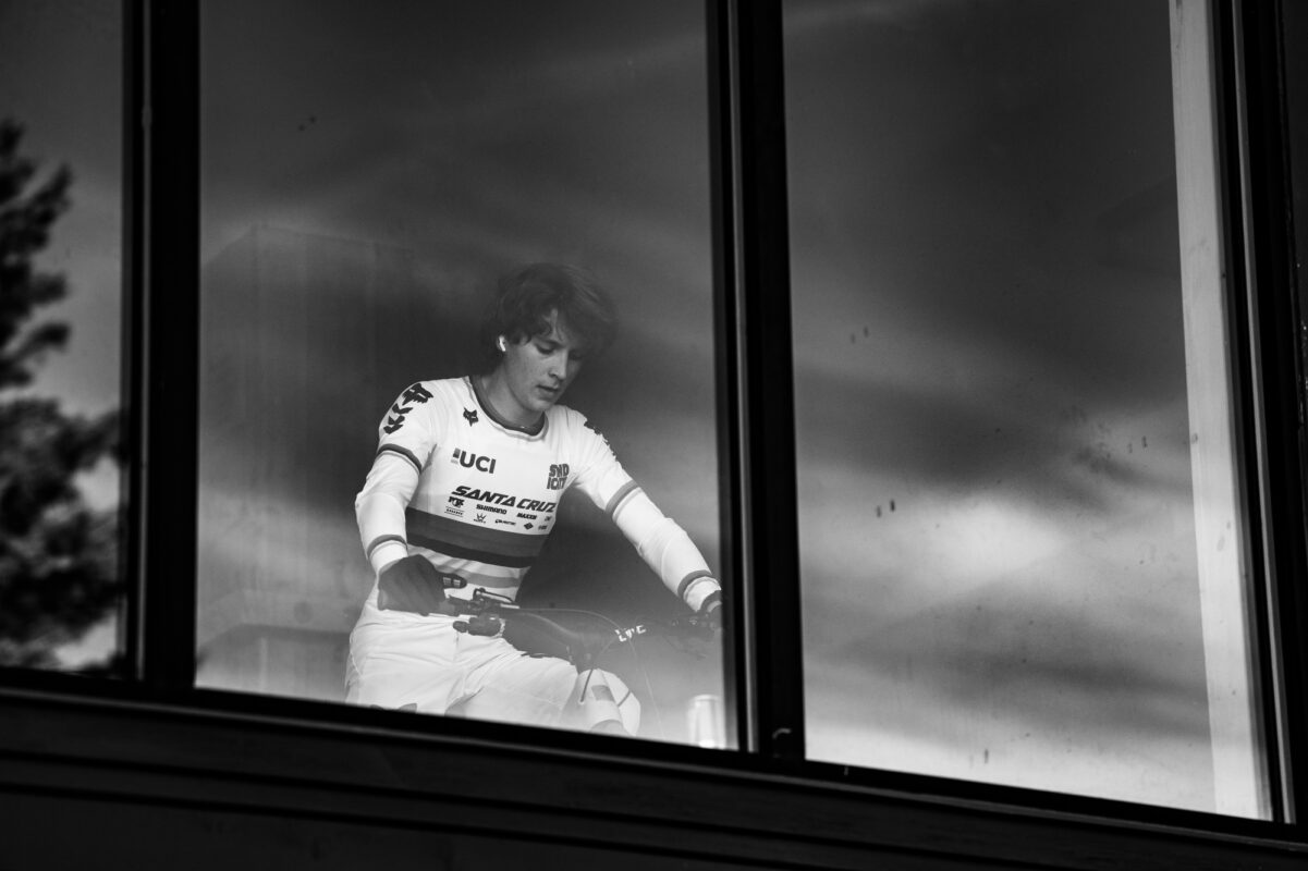 Jackson in window warming up