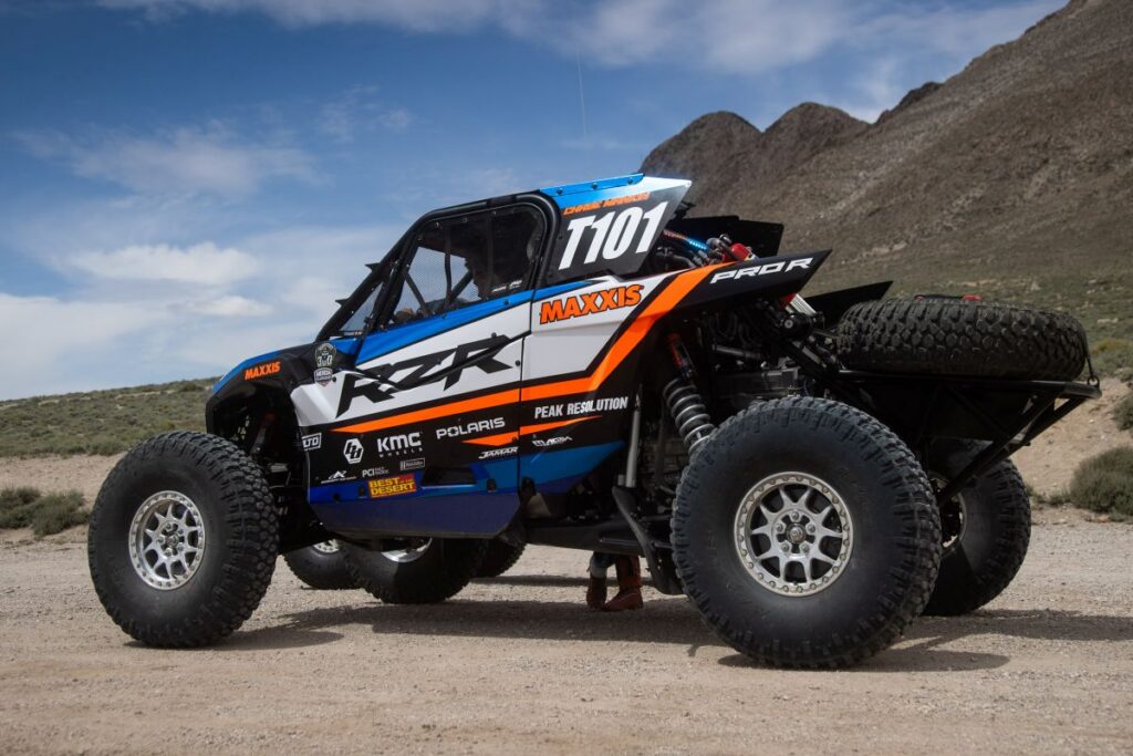 Posed shot of Chase Mankin's race car