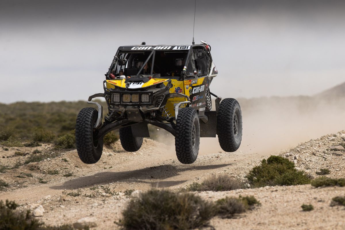Maxxis Athlete Kyle Chaney getting air in the desert.