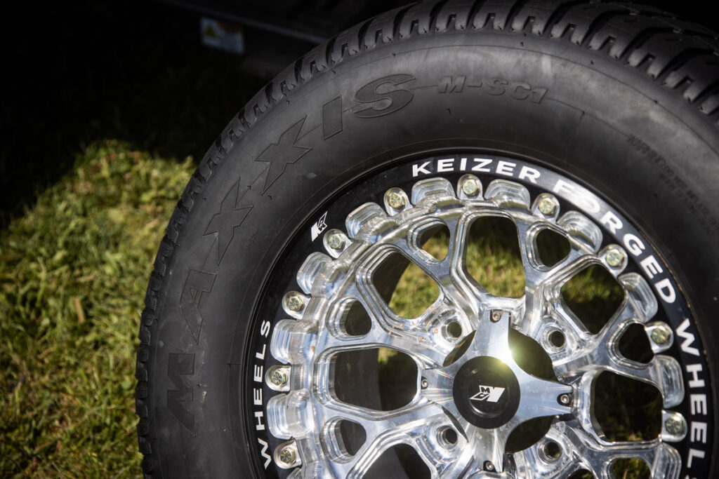 Tight shot of logo on MSC1 tire