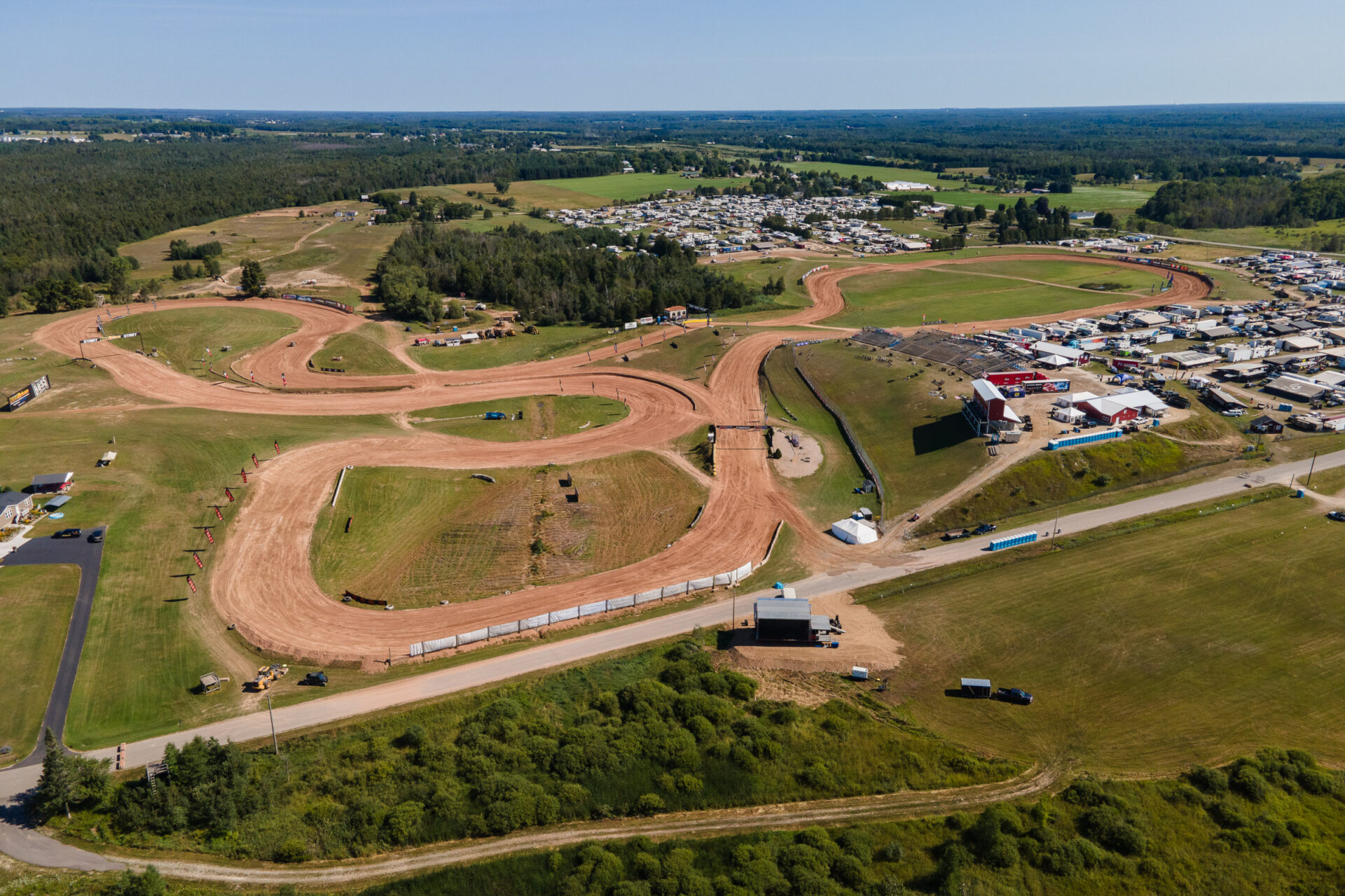 Curvy dirt track, shot from above