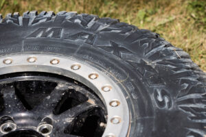 close up of maxxis tire
