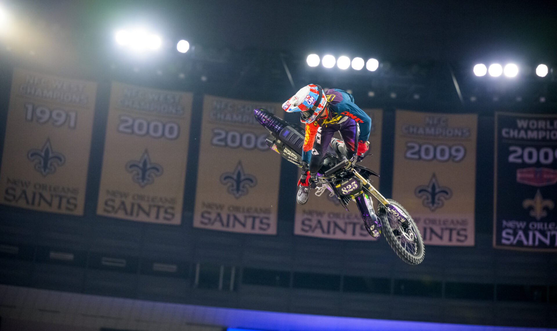 Wyo twisted around and floating through the light filled air of X Games in the Superdome.